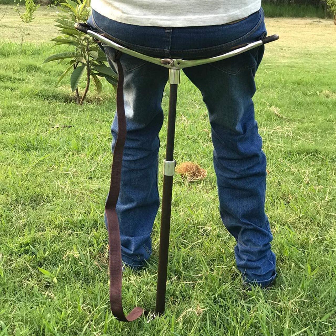 M I Bastone del sedile di tiro Bastone da passeggio Regolabile sgabello pieghevole da campeggio,leggero, per la pesca, il campeggio, i viaggi, le escursioni, polo,