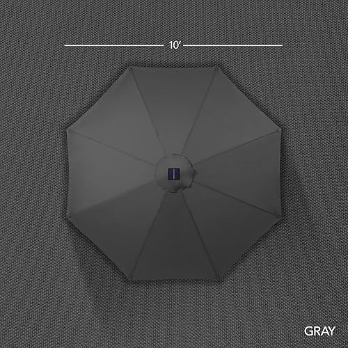 Vista 342 de Best Choice Products - Sombrilla solar de 7.5 pies para exteriores, patio, mesa, mercado, terraza, piscina con inclinación, manivela, luces LED