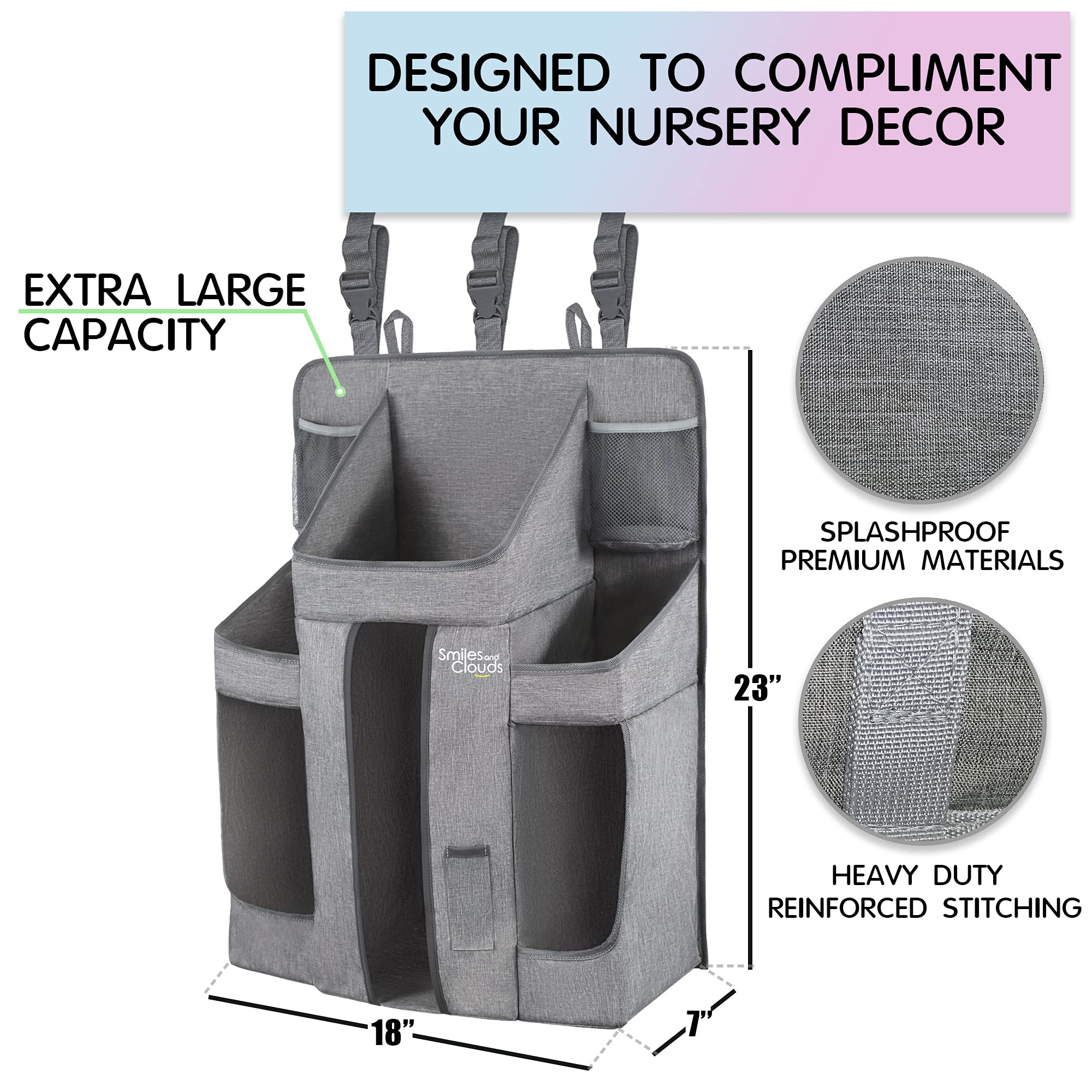 Buy Large Hanging Diaper Caddy Organizer Playard or Wall Diaper Stacker