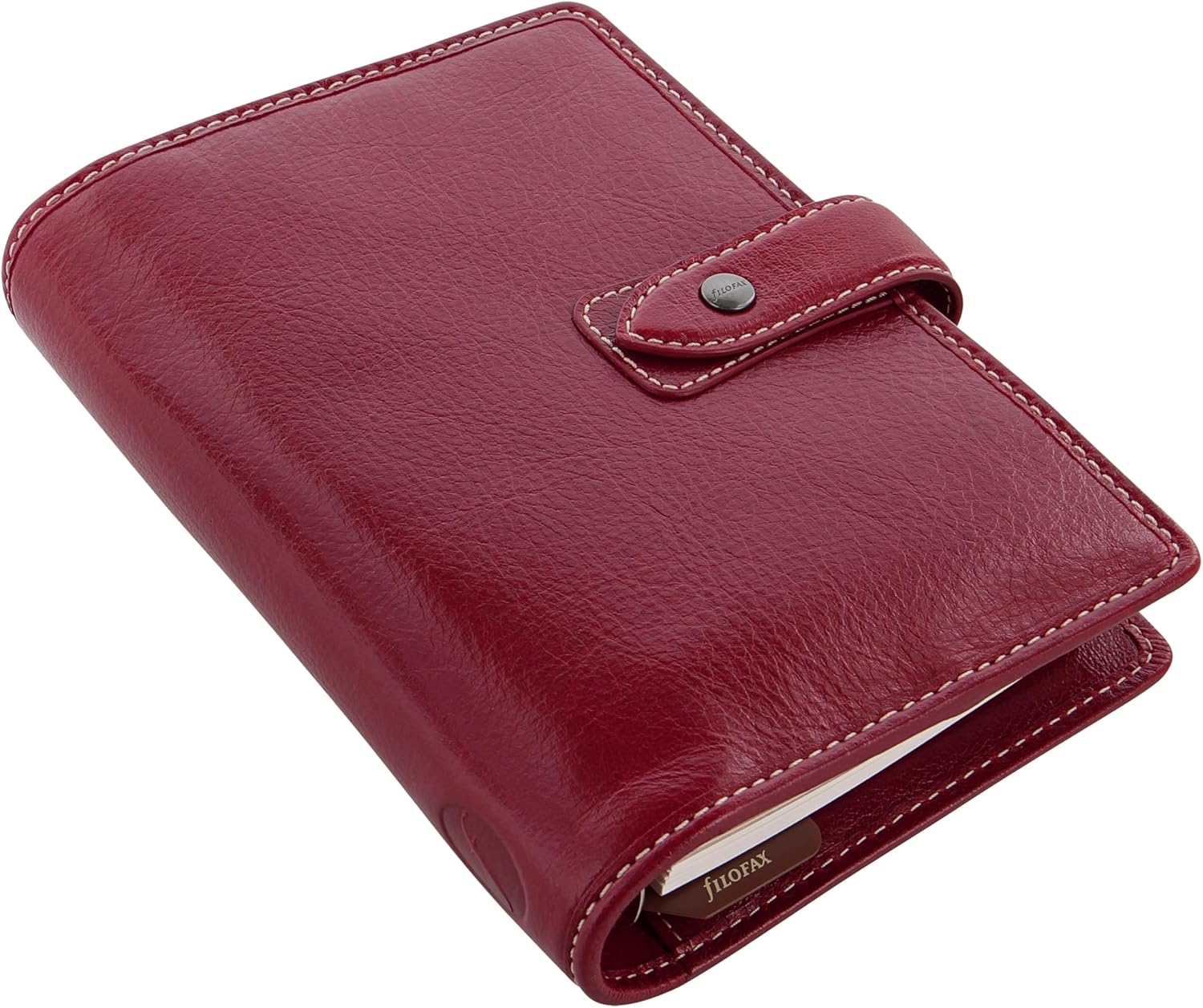 Filofax Malden Personal Size Burgundy Buffalo Leather Organizer Weekly Planner Bundle with DiLoro Ballpoint Pen (Burgundy 2026 with Pen, Personal Paper Size 6.73" x 3.74")