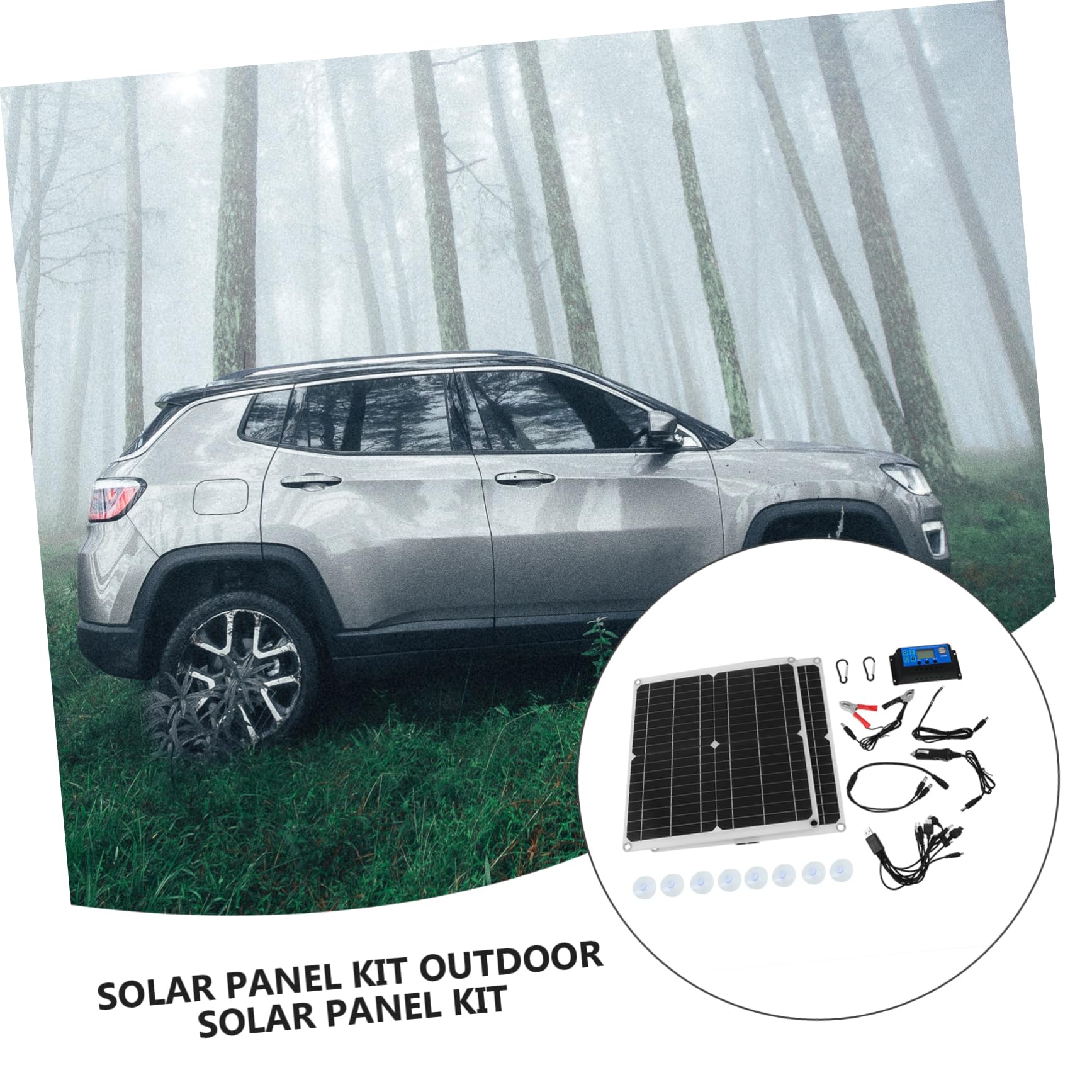 jojofuny Placa Solar Kit Completo Energía Solar Exterior Enchufe Duradero y Fácil De Usar
