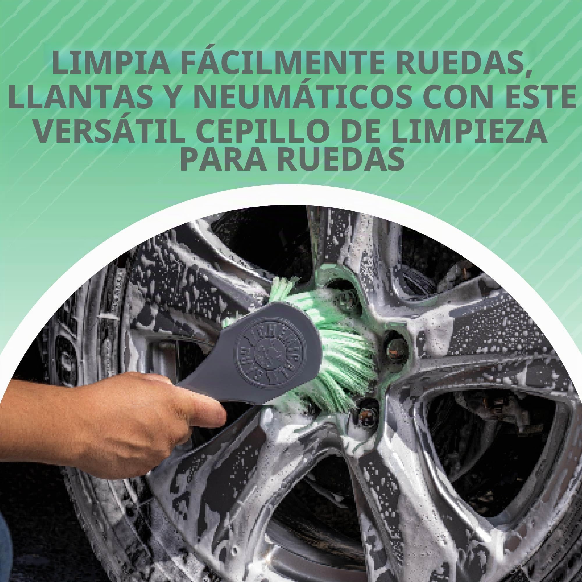 Chemical Guys ACCG08 Wheelie - Cepillo para Todas Las Superficies Exteriores y Ruedas (Seguro para Coches, Camiones, SUV, caravanas, Motocicletas y más) Verde