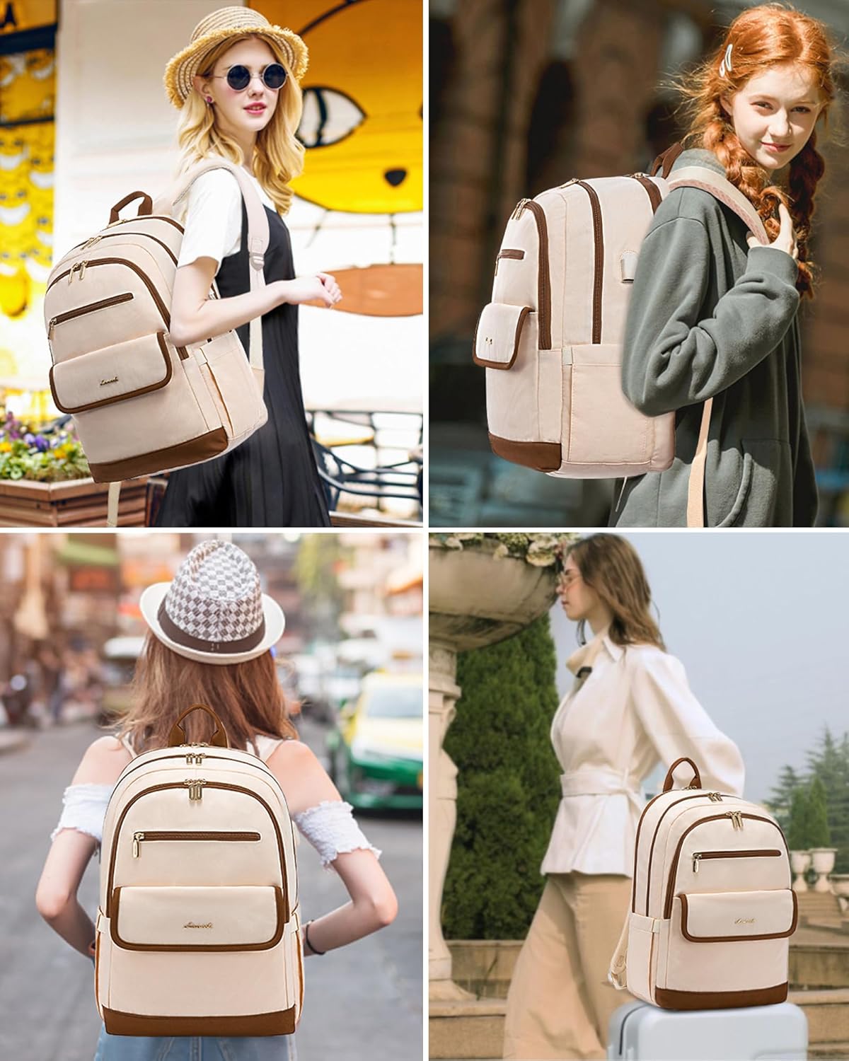 LOVEVOOK Laptop Backpack for Women,17.3Inch Fashion Travel Backpack,Large Capacity Backpack Purse with USB,Water-resistant fits College Work Business Travel - Image 7