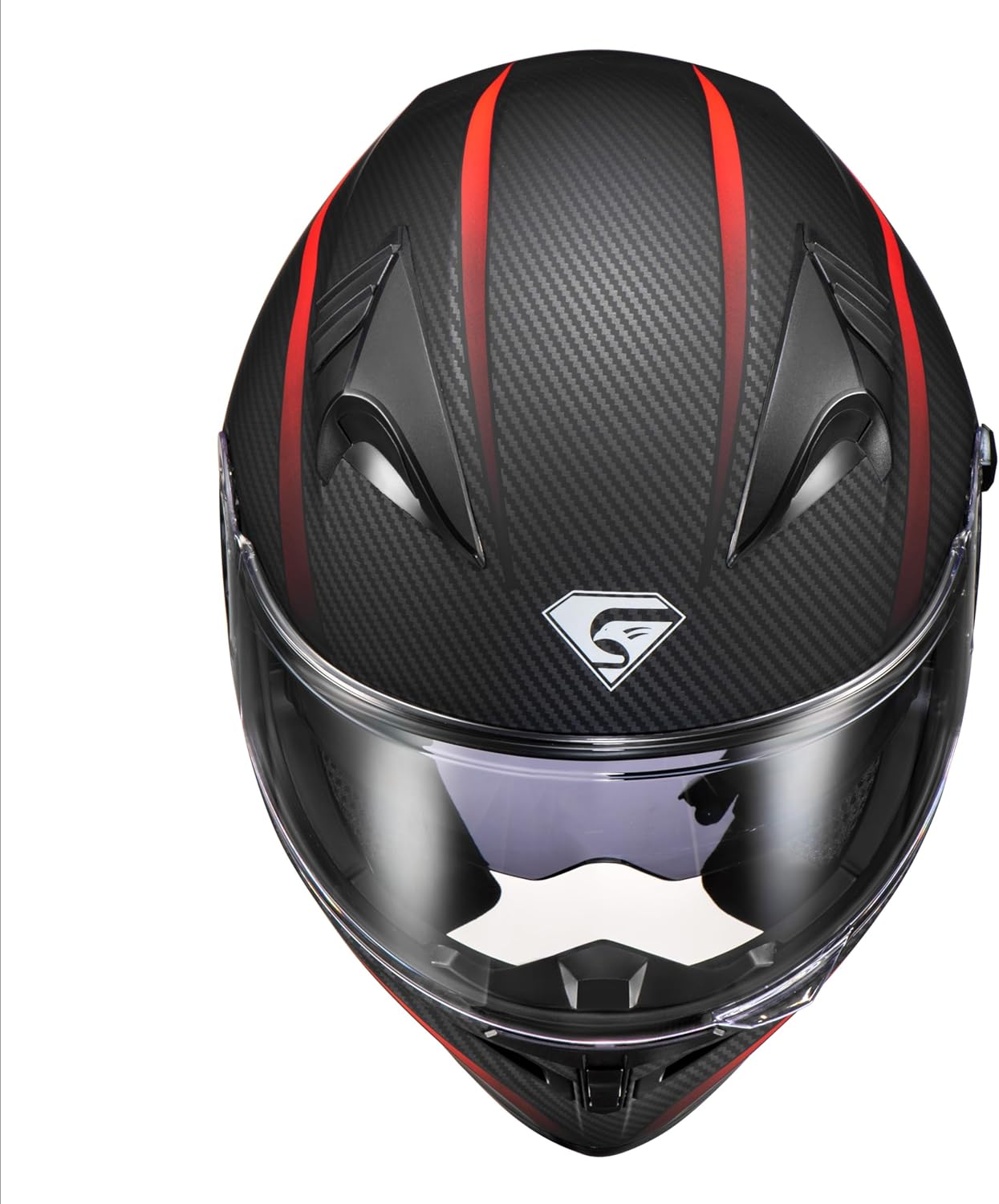 KYPARA Full Face Motorcycle Helmet with Internal Tinted Visor & DOT Approved for Moped ATV Cruiser Scooter (Matt Red, X-Large)