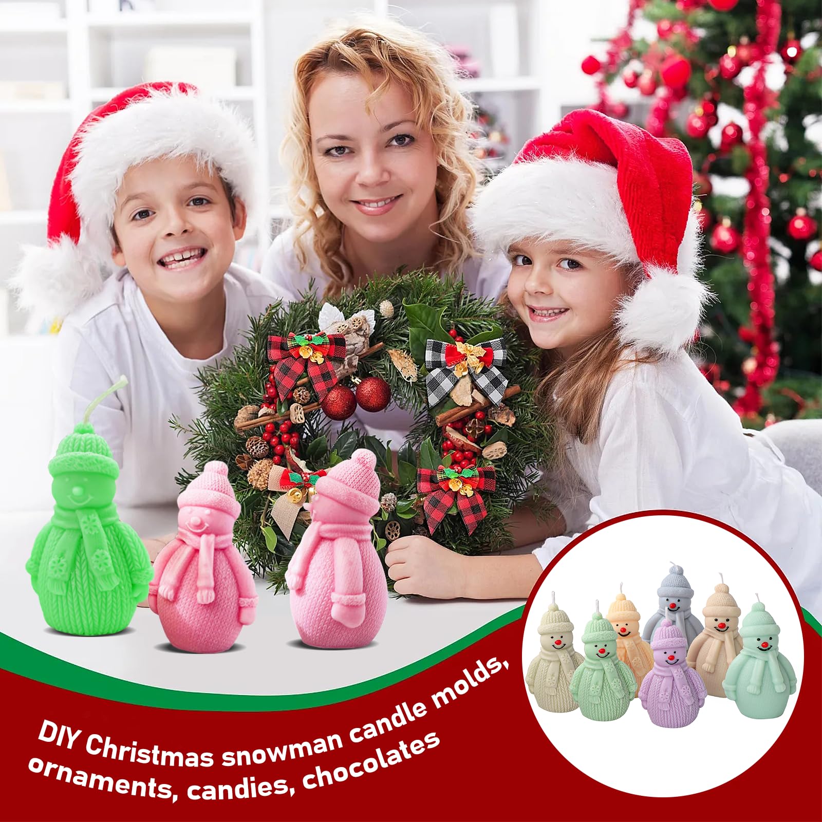 Moule En Silicone 3D Bonhomme De Neige Moule à Bougie DIY En Silicone Moule En Silicone Pour Bougies De Noël