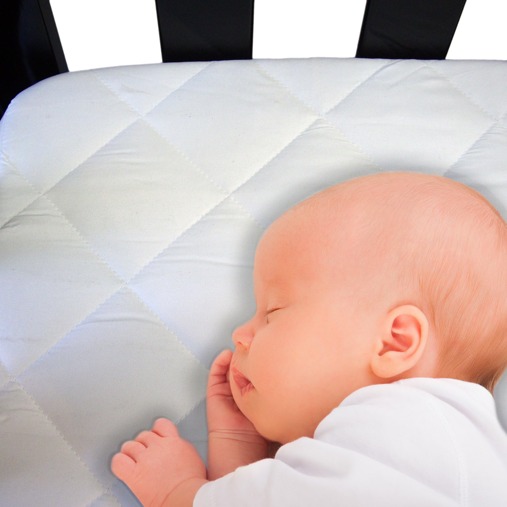 For Cribs Quilted Mattress Protector - Soft and Breathable 100% Waterproof Quilted Cotton Cover Protects Cot Mattress