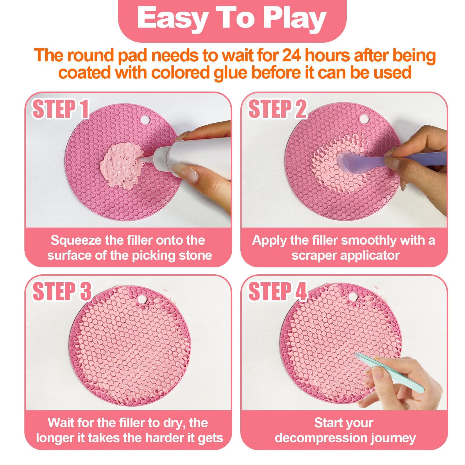 8Pcs Picky Fidget Pads Kit for Anxiety Relief Skin Picking Fidget Toys, Reusable Silicone Sensory Picking Pad - Image 3