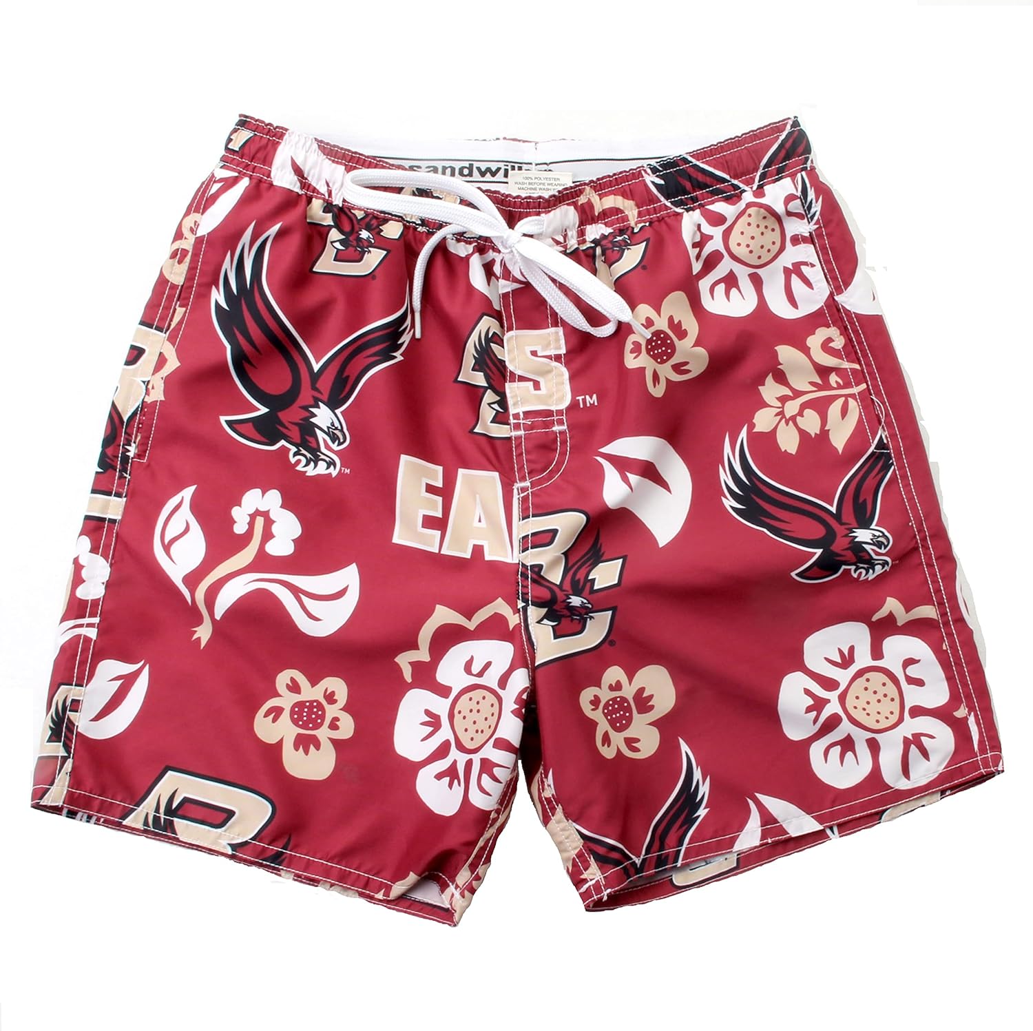Wes and Willy NCAA Mens Floral Swim Trunks