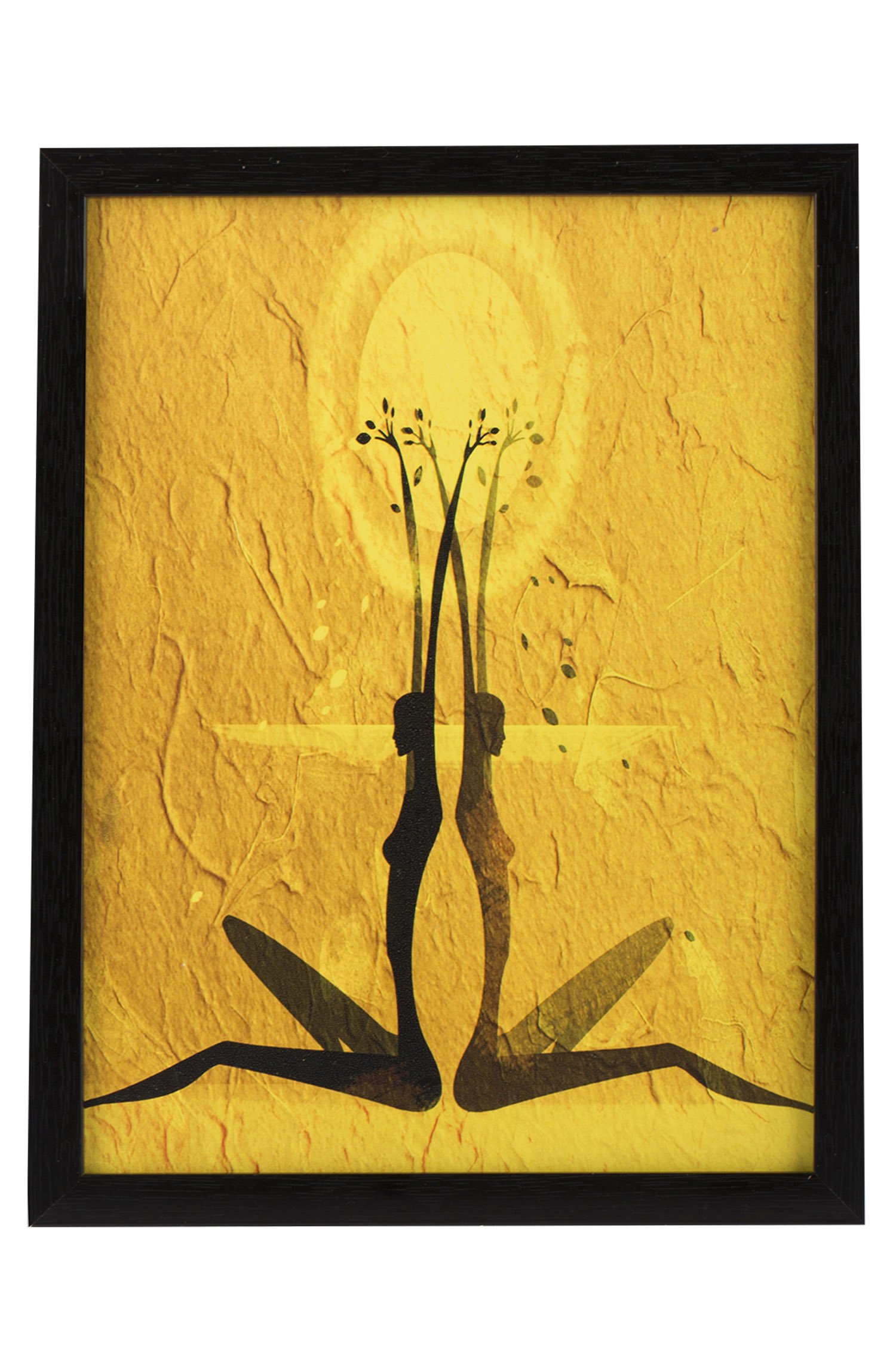 Indianara 3 PC Set of Modern Abstract Paintings Without Glass 5.2 X 12.5, 9.5 X 12.5, 5.2 X 12.5 inch 2