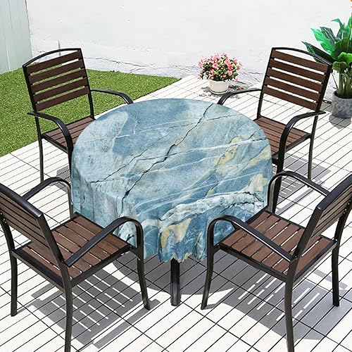 Vista 29 de Mantel redondo con patrón de fondo de mármol, a prueba de derrames, antiencogimiento, suave y resistente a las arrugas, mantel de tela decorativa