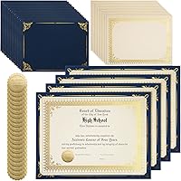 Vista 8 de Fainne El kit de 50 juegos de certificados incluye 50 soportes para certificados de 9.5 x 12 pulgadas, 50 papeles de tamaño carta, 50 piezas