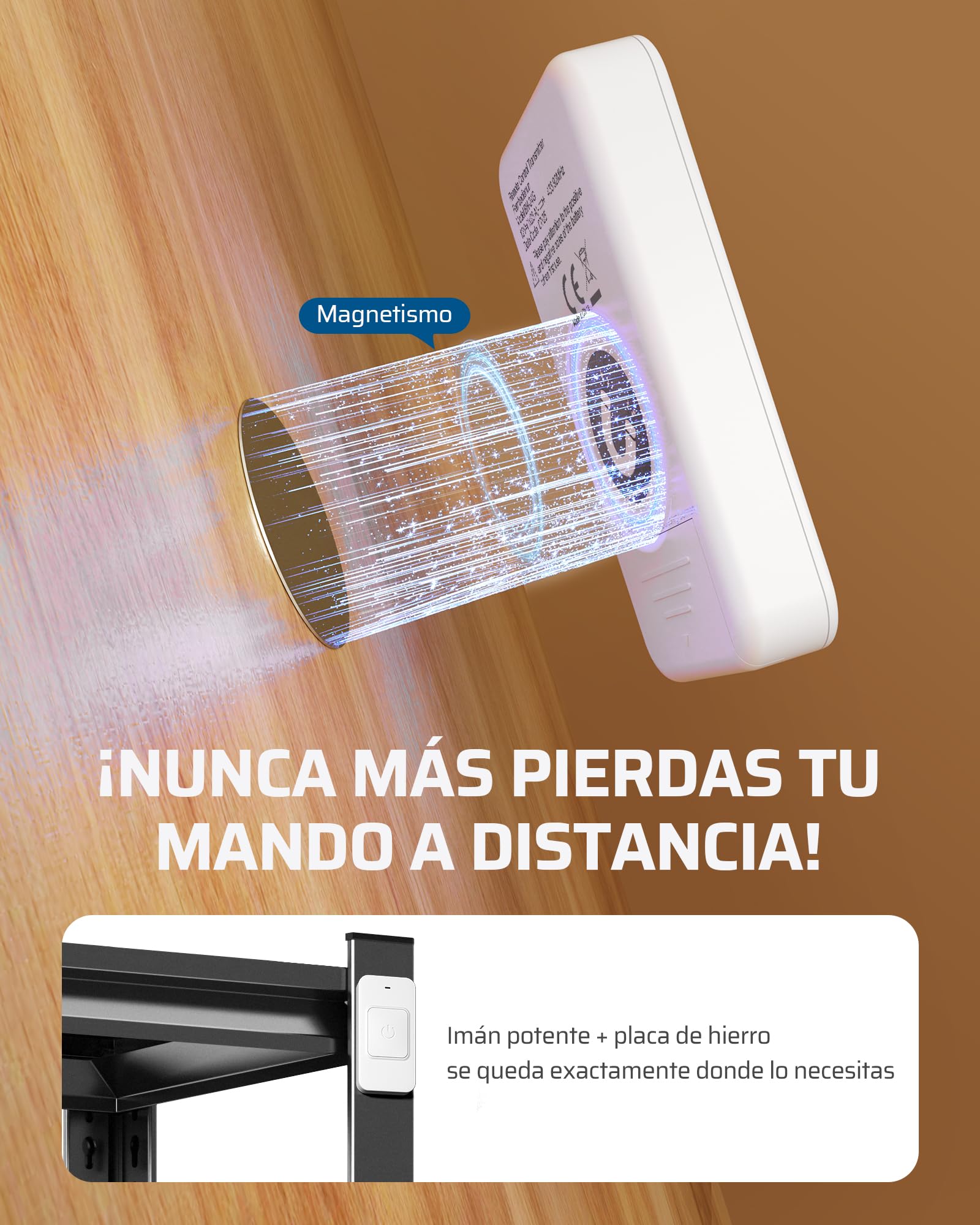 DEWENWILS Enchufe Inalámbrico con Control Remoto, 3680W, Interruptor magnético de un solo botón, Alcance 30m, Preconfigurados, Juego de enchufes inalámbricos para lámparas, electrodomésticos, Blanco