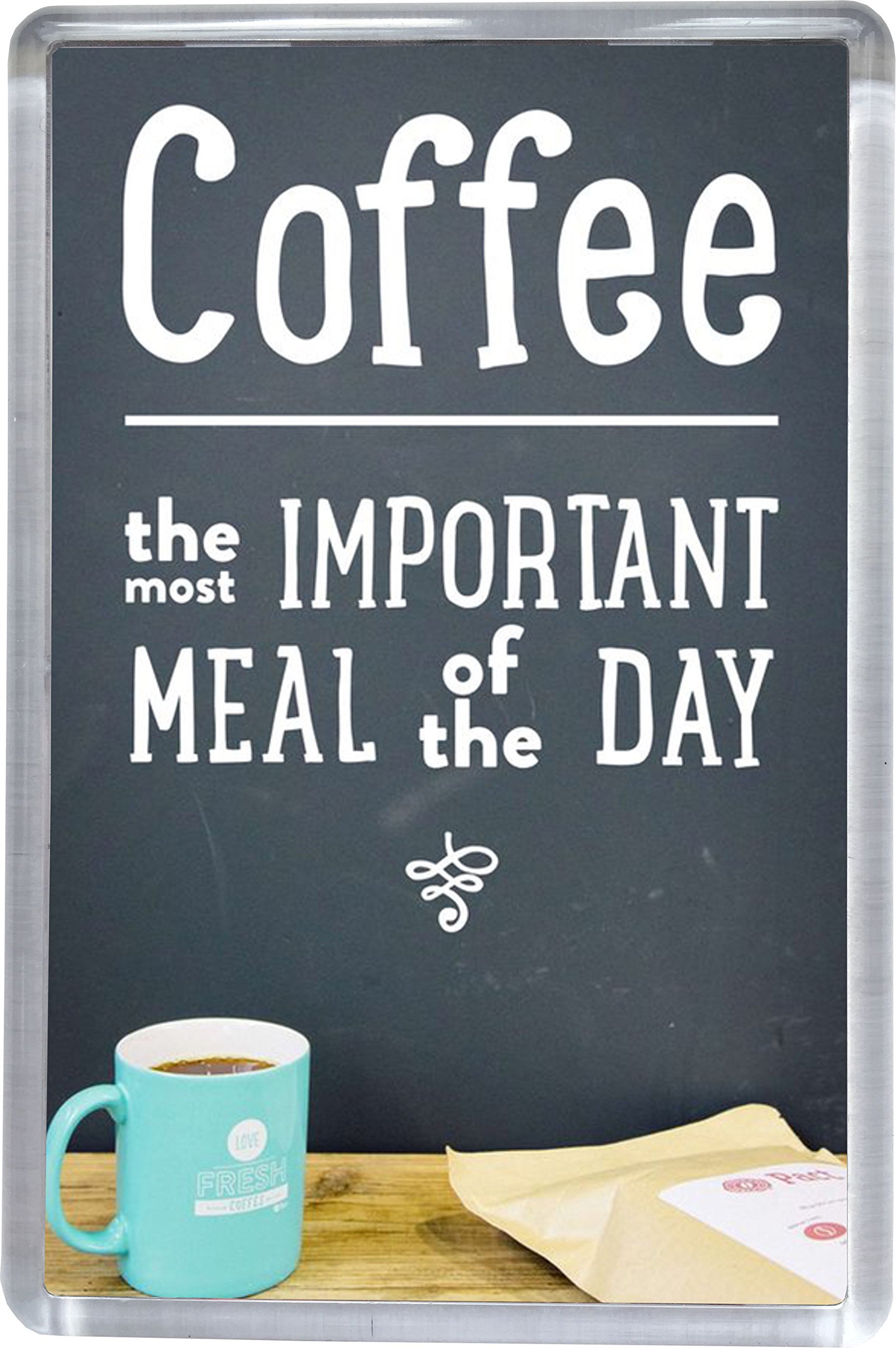 Super Universe White Coffee - Most Important Meal Of The Day Funny Fridge Magnet 5 X 7.5 Cm
