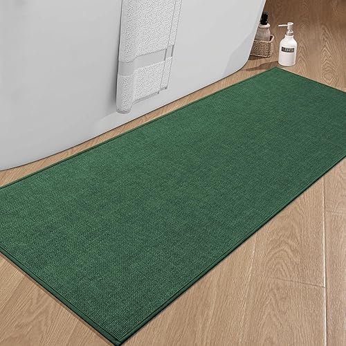 Miniatura 118 de chakme Alfombras de baño de 47 x 17 pulgadas, ultra delgadas, antideslizantes, de secado rápido, absorbentes, para suelo de baño