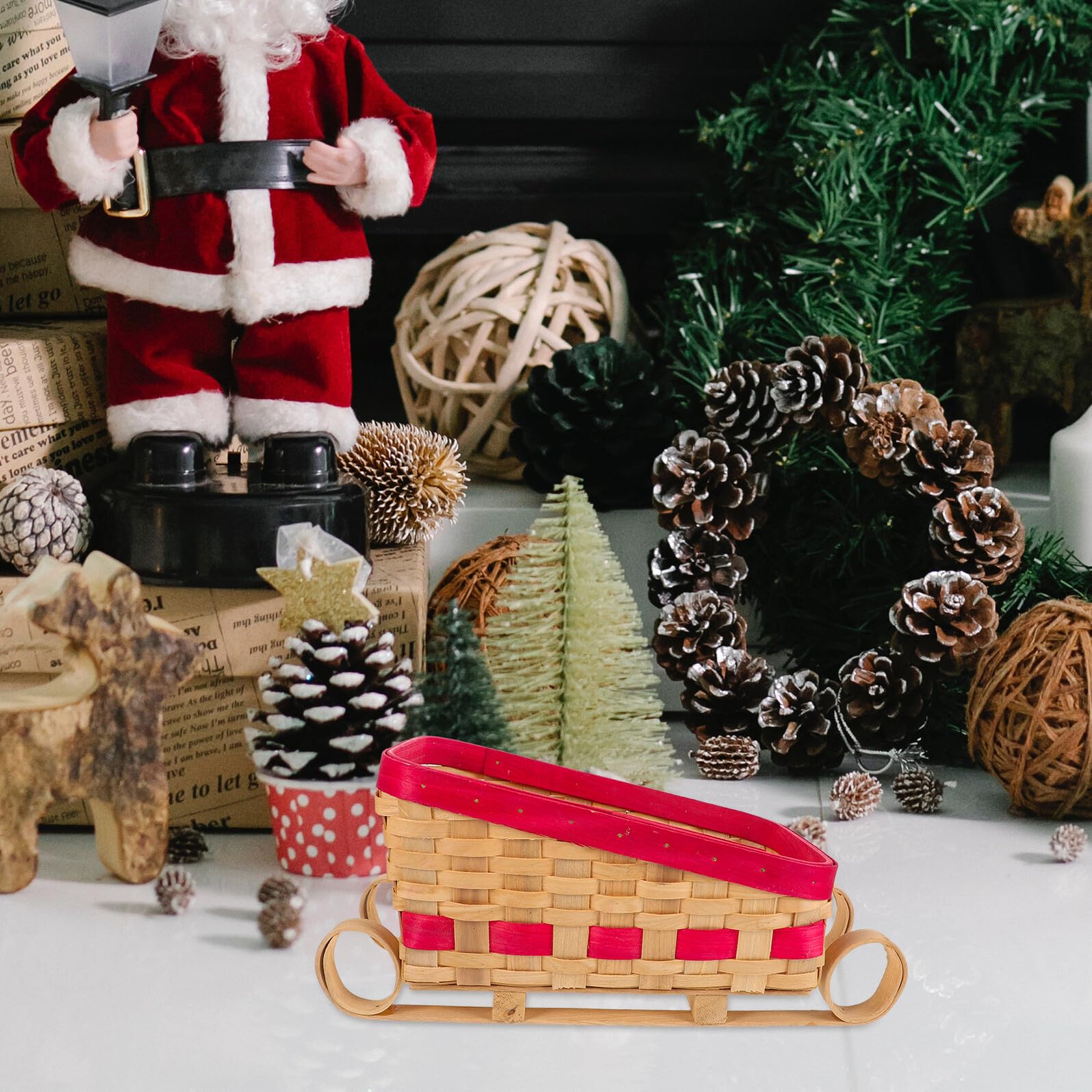 Alipis Schlitten-weihnachtsdeko aus Zarte Schlittenverzierung für Schreibtischdeko Weihnachtsschlitten-anhänger als Weihnachtsaccessoires und Landschaftsrequisite
