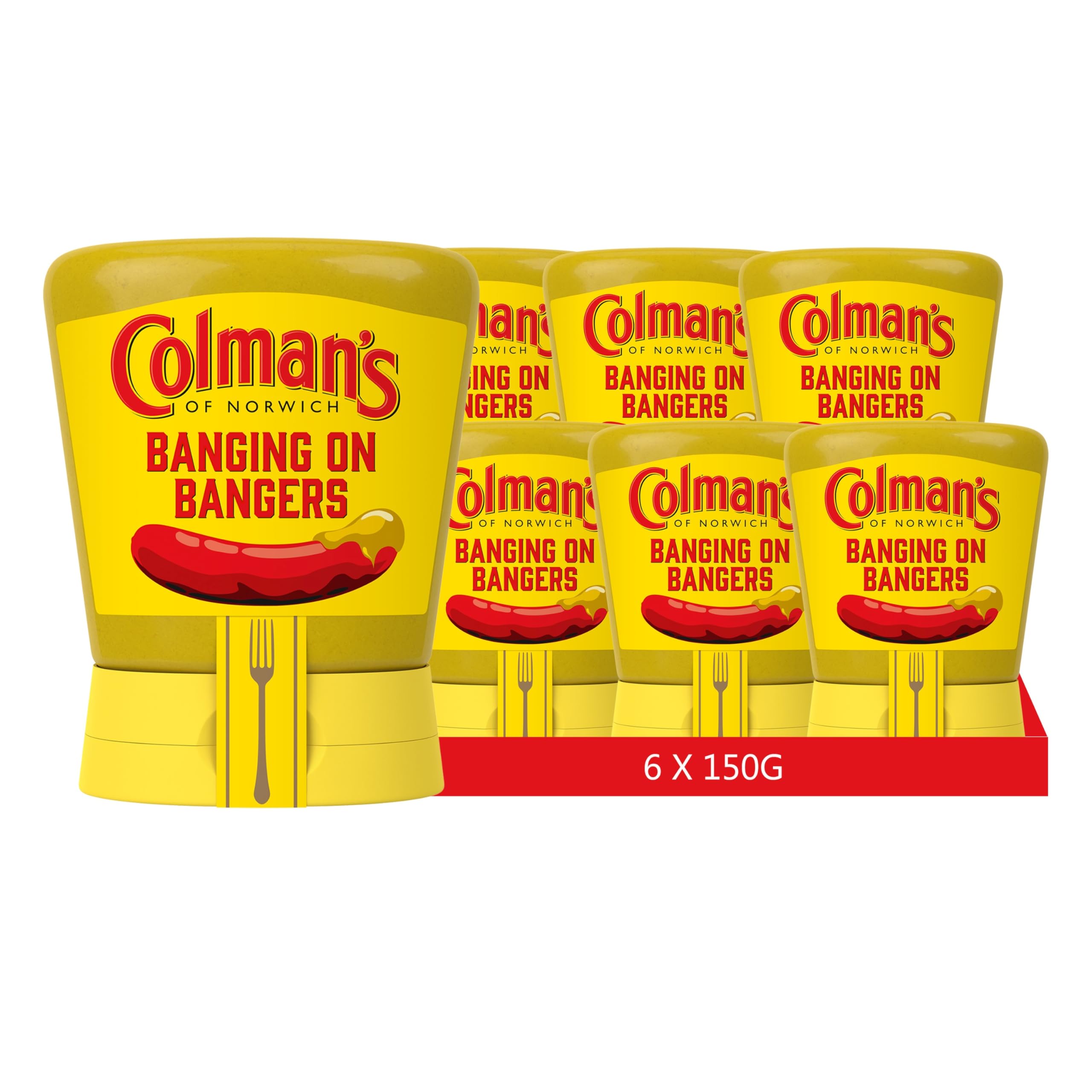 Colman's Senape Inglese Originale nel pratico formato squeeze top down, senape inglese superfine e vegana, macinata doppia (6 Pezzo (6 x 150g))