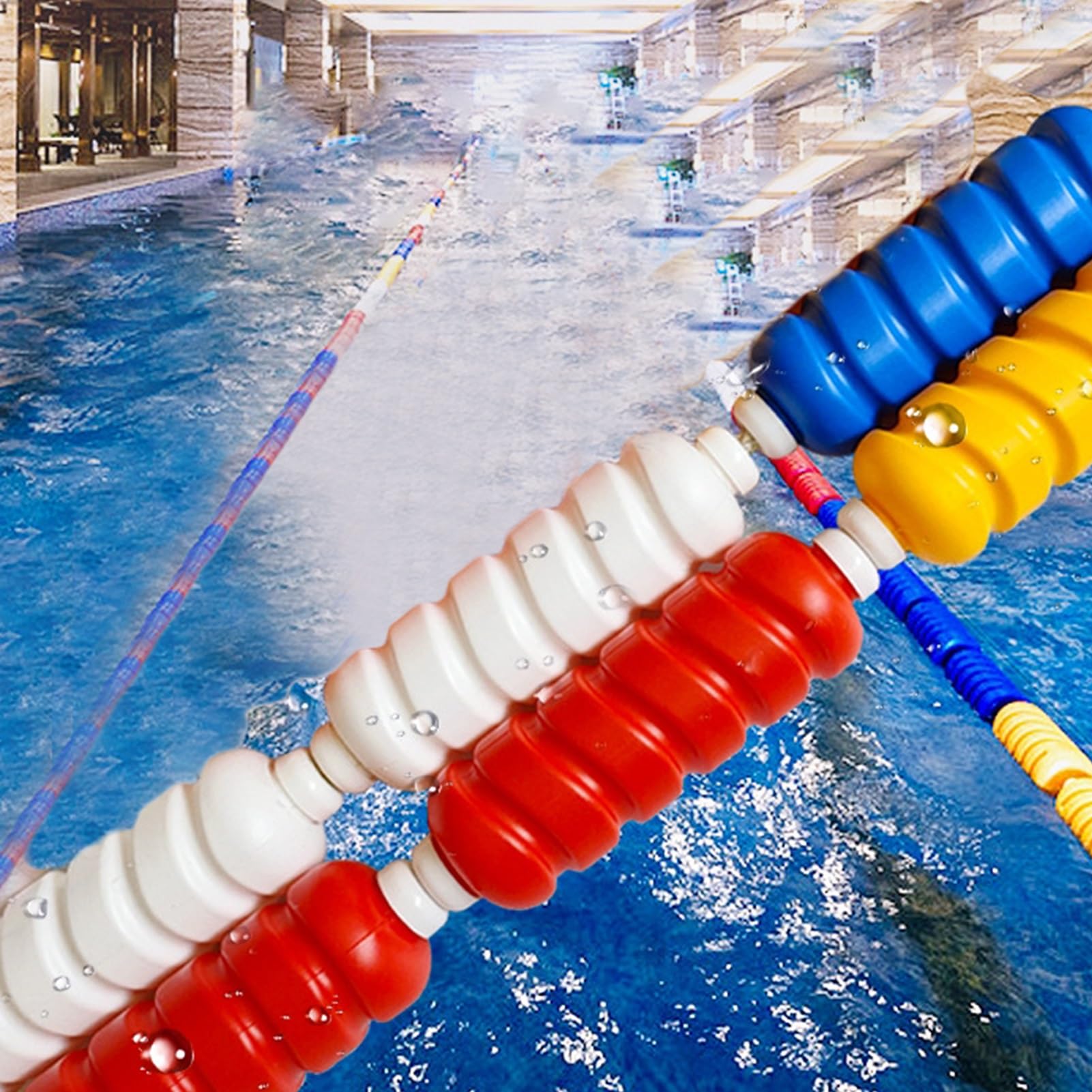 Linea di sicurezza per piscina, recinzione divisoria galleggiante, barriera colorata in nylon da 99 cm per la separazione delle zone, perfetta per l'allenamento di nuoto e la sicurezza dei bambini