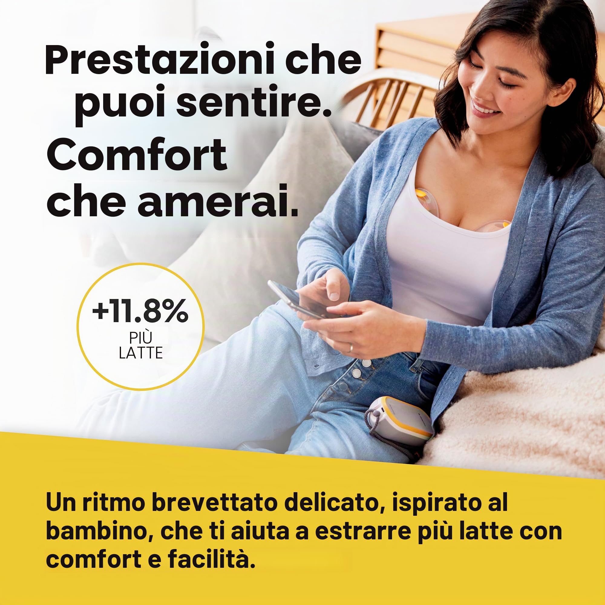 Medela Tiralatte Freestyle a mani libere | Tiralatte elettrico doppio, portatile, discreto e indossabile, con connettivit app