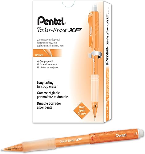 Miniatura 2 de Pentel Twist-Erase Express - Portaminas (0.035 in), color de moda, barril azul cielo, caja de 12 (QE419S)