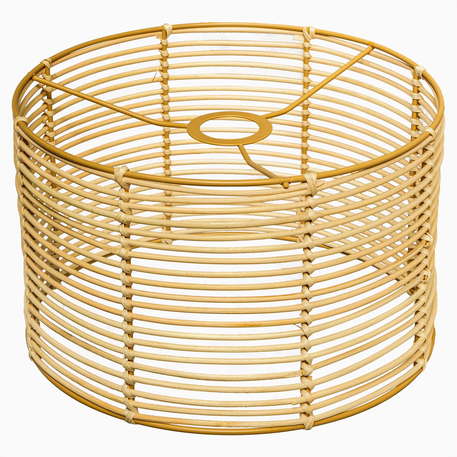 Paralume vintage in rattan, intagliato a tamburo, per lampada da terra, lampada a sospensione, lampada da tavolo, lampada da soffitto
