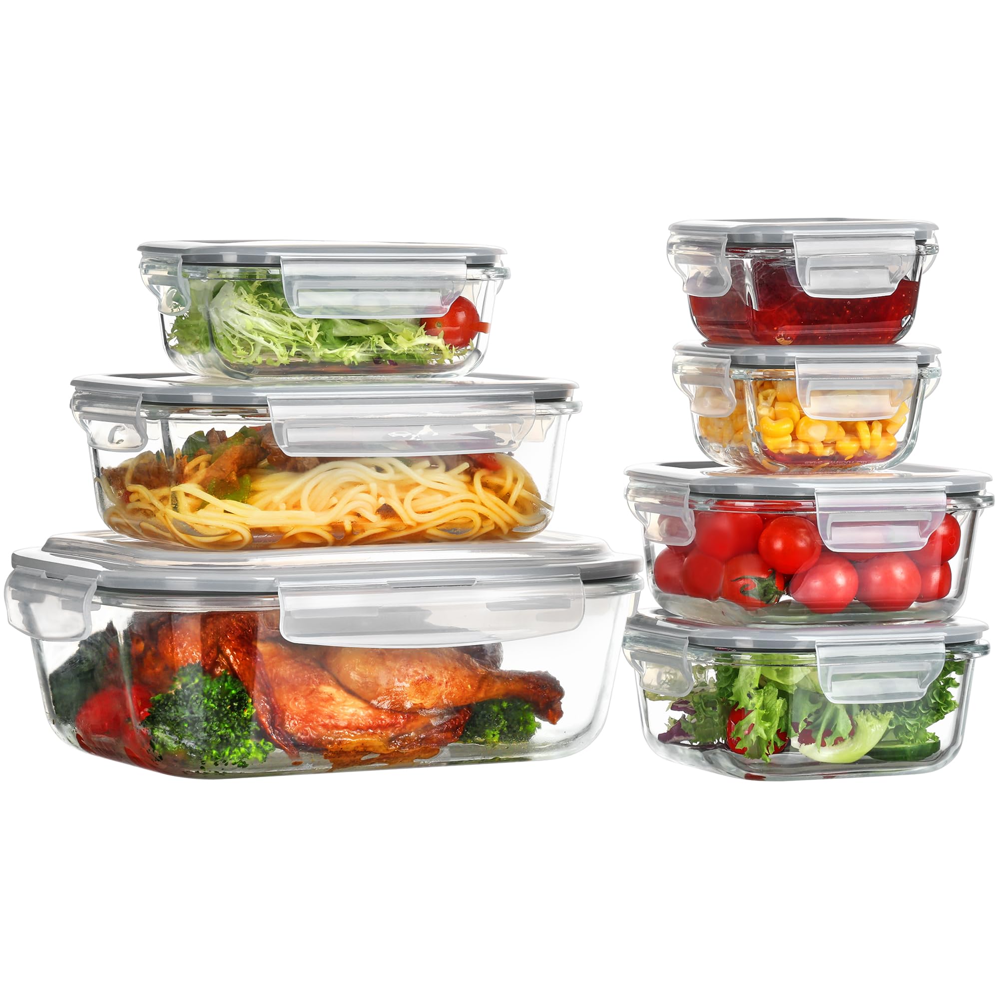 Snapklik.com : Vtopmart 226L/76oz Extra Large Glass Food Storage Containers