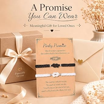 ALLY-MAGIC Matching Bracelets for Couples, Love Knot Bracelets for Couples, Pinky Promise Bracelet Long Distance Relationship Birthday Gifts for Boyfriend Girlfriend Friendship Anniversary H21-TXJSL 