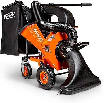 SuperHandy Leaf Vacuum & Wood Chipper - 7 HP 209CC Gas Engine, 101 Mulch Ratio, 6 Bushel Bag Capacity, Castor Wheels, Dual Function Walk-Behind Leaf Vacuum Mulcher & Wood Chipper