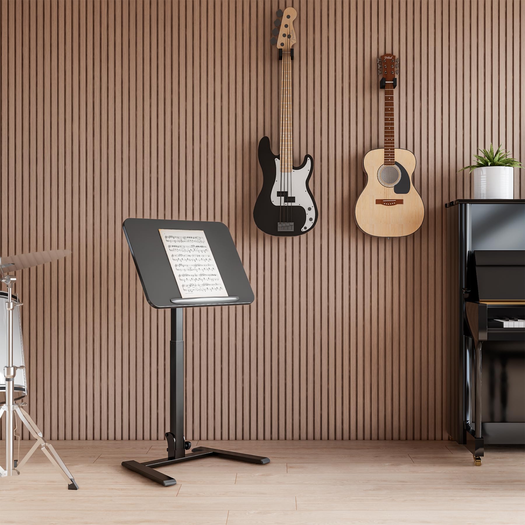 25 Inch Mobile Folding Desk - No Assembly Pneumatic Sit-Stand Desk 29-42 Height Adjustable Rolling Laptop Desk with — view 4