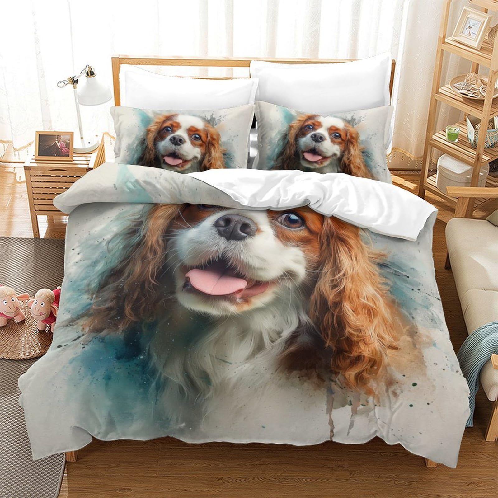Housse de couette Cavalier King Charles pour une chambre cosy et élégante