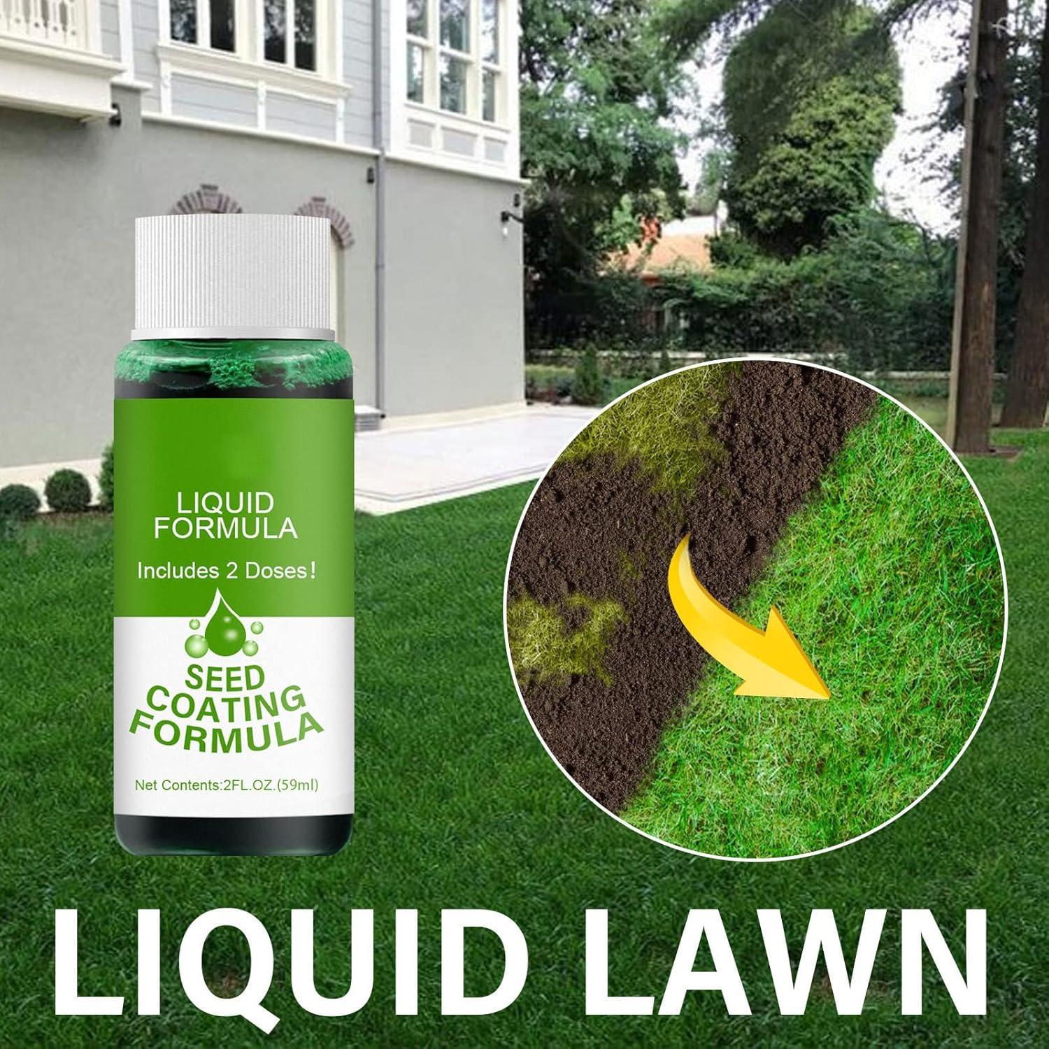 Greenrevive Hydroseeding Lawn Solution, Liquid Seeding Grass Lawn Green Spray Device Seed Care Watering Set, Green Grass Paint for Lawn, Gardens, Farms (5 Pcs)