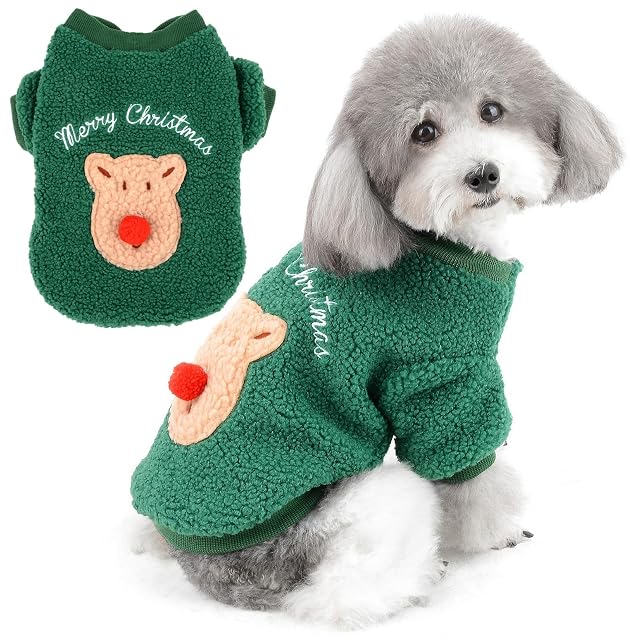 ZUNEA Ropa para perros pequeños, suéter cálido de Navidad e invierno