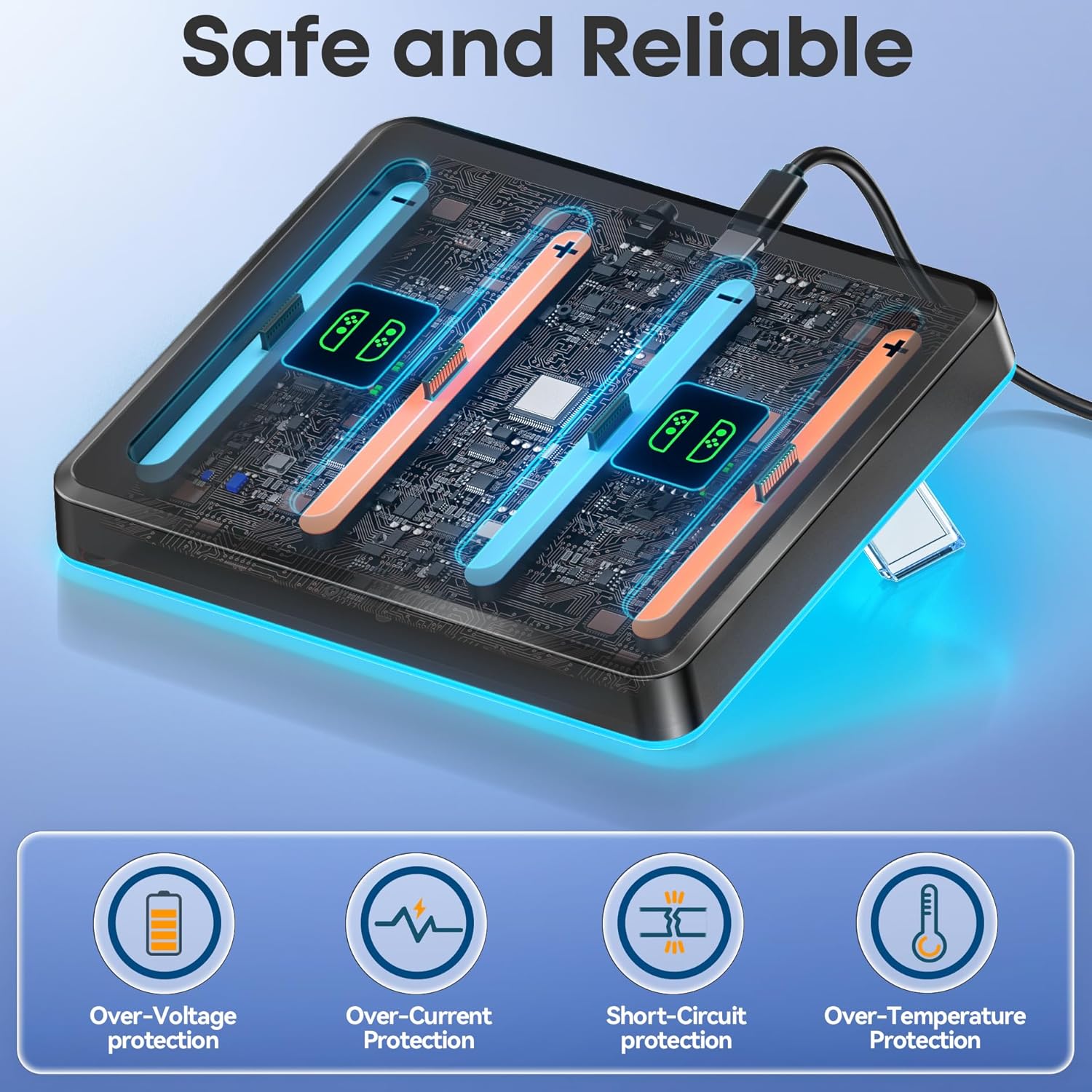 Switch 2 Joycon Controller Charging Dock Compatible with Nintendo Switch, Magnetic Fast Charging Joycon 2 Controller Charger Docking Station for Nintendo, with RGB Lighting Joy-con 2 Charge Stand - Image 5