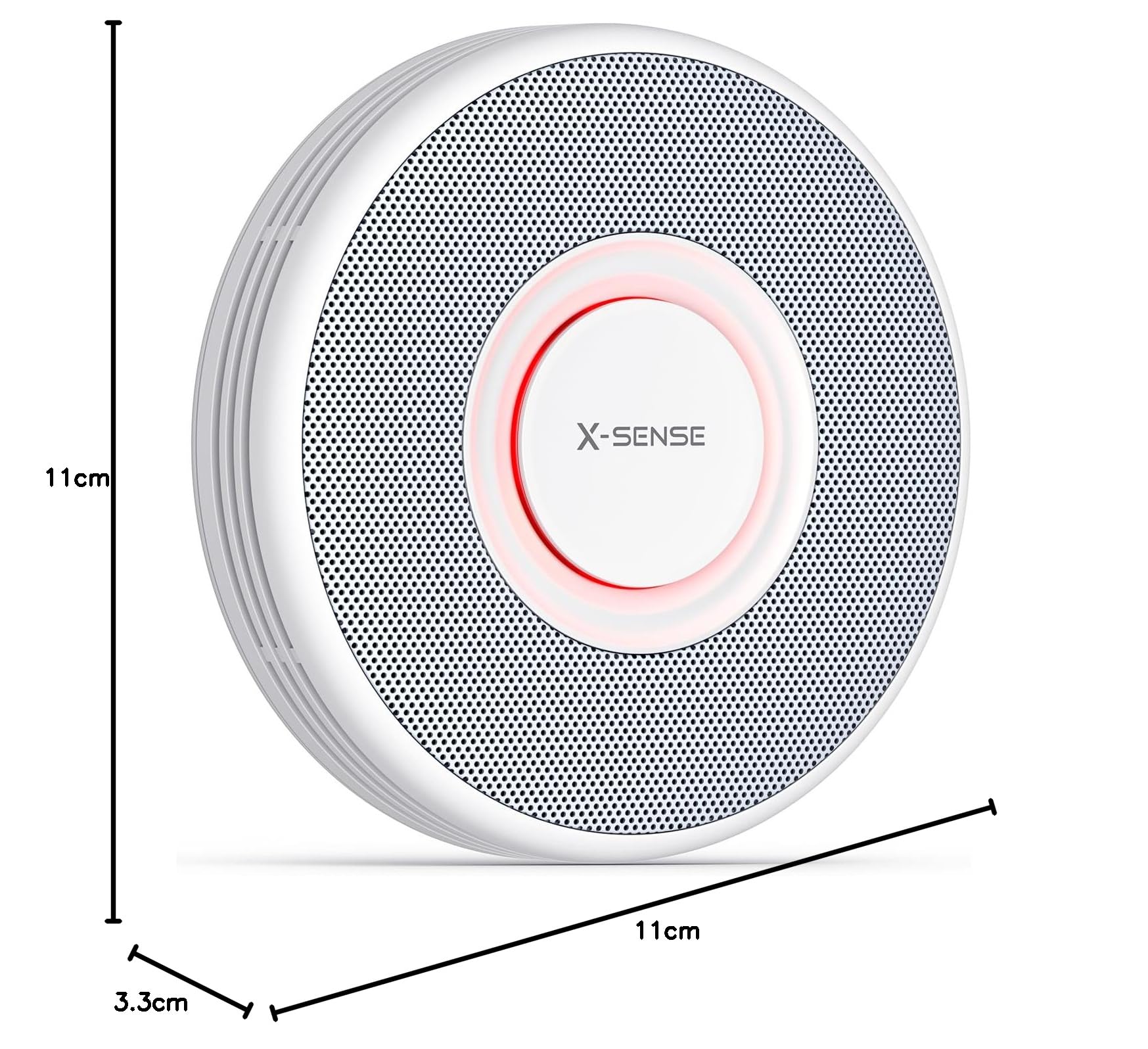 X-Sense Détecteur de Fumée Connecté Wi-FI, Alarme Incendie avec Alertes Vocales en Français, 17 Emplacements, Batterie Remplaçable, Épaisseur 33 mm, XS0B-iR, Lot de 1