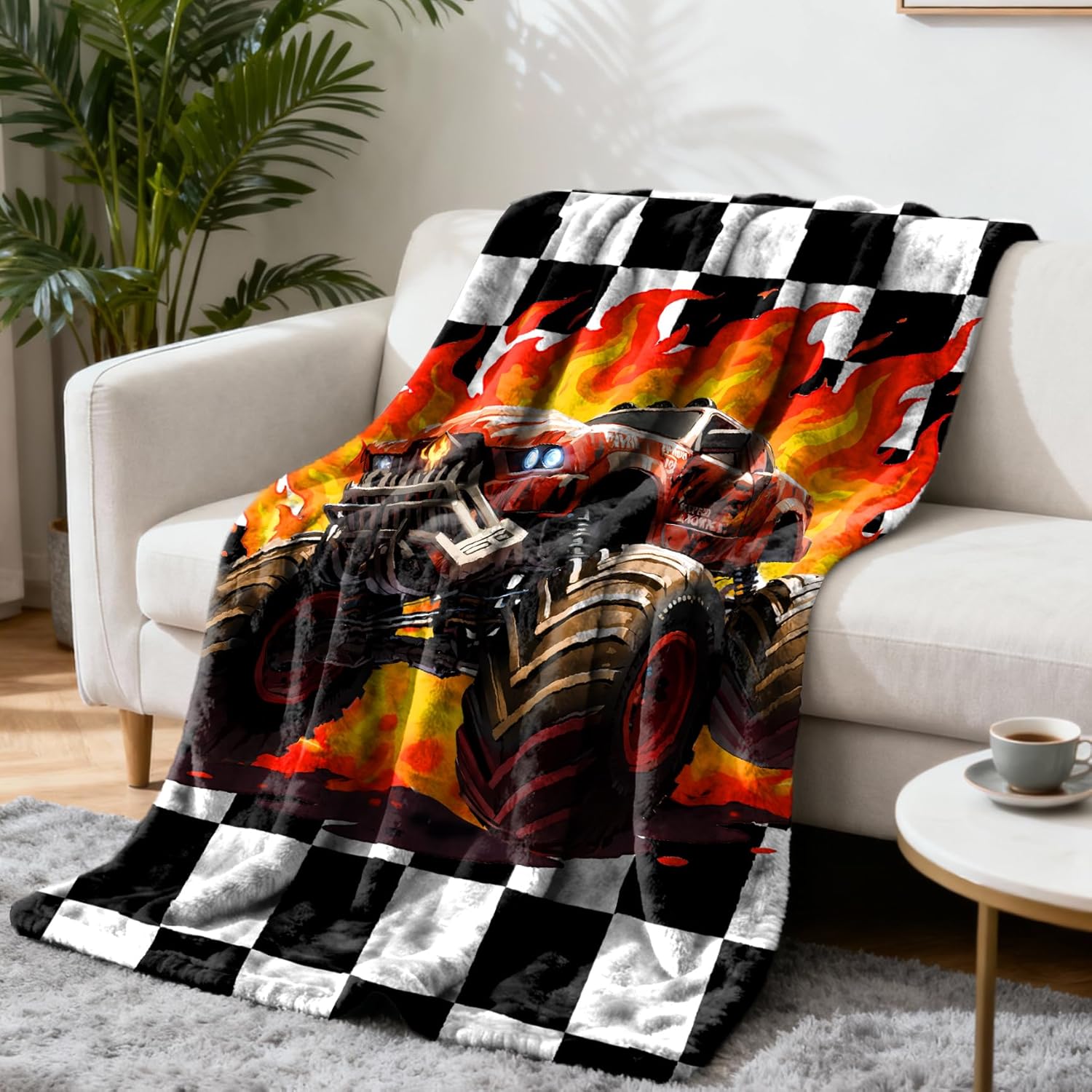 Truck Throw Blanket for Teens Girls Boys Kids, Fleece Soft Cozy Warm Fuzzy Blanket Blankets Accessories for Bed Couch Home (Truck, 50"x40") - Image 2