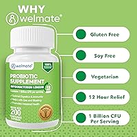 Vista 6 de WELMATE Bifidobacterium Suplemento probiótico Apoya la salud intestinal Apoyo inmunológico Enzimas digestivas Sin gluten Vegano