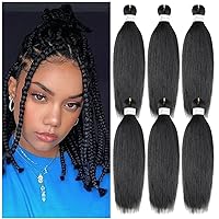 Vista 28 de Cabello trenzado de jengibre preestirado, 6 paquetes de 24 pulgadas, cabello sintético preestirado, trenzas naturales de fácil torsión, ajuste