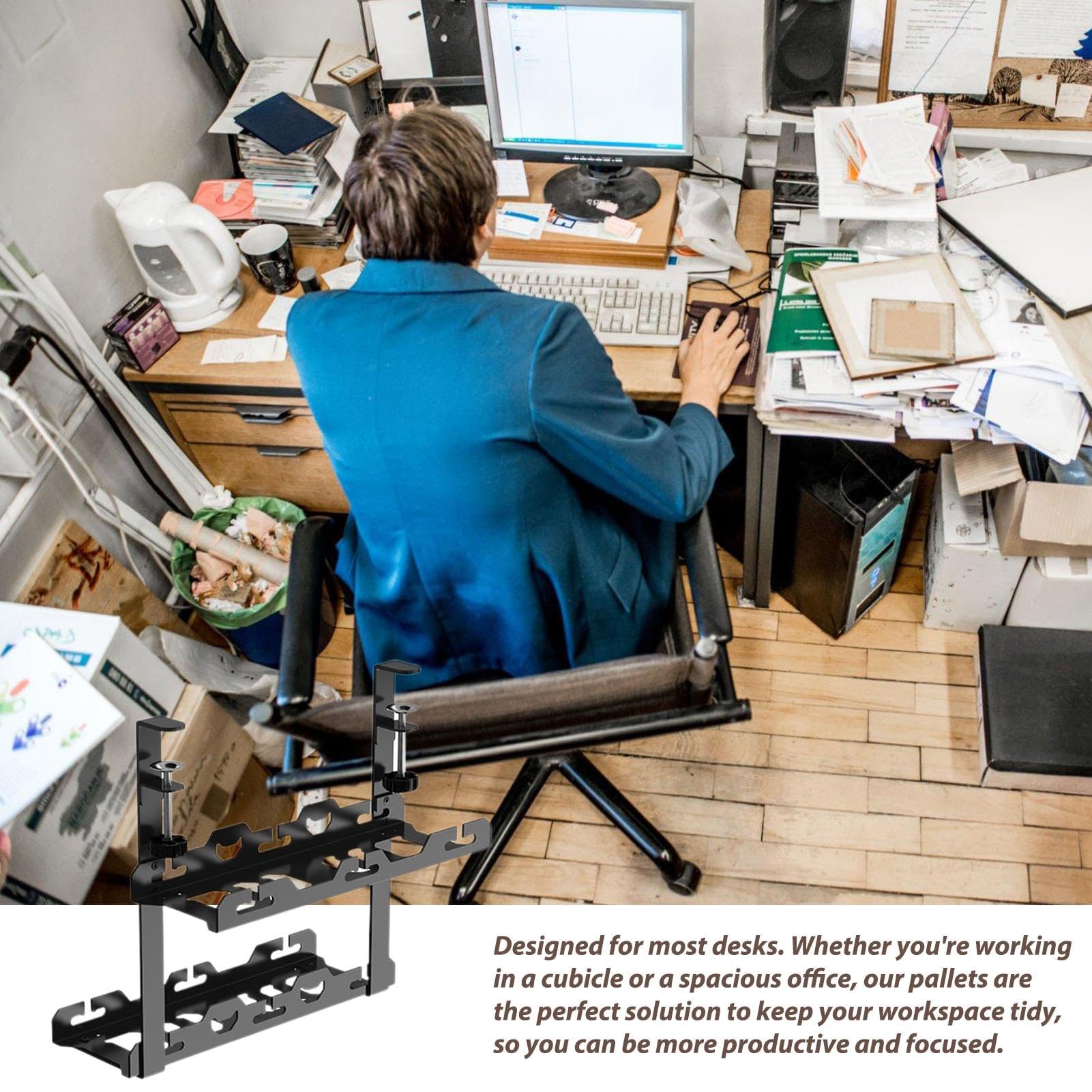 Gestión de Cables Debajo del Escritorio, Cesta de gestión de Bandeja de | cables de escritorio, gestión de cables debajo de la mesa, estante de cables para mesas de escritorio