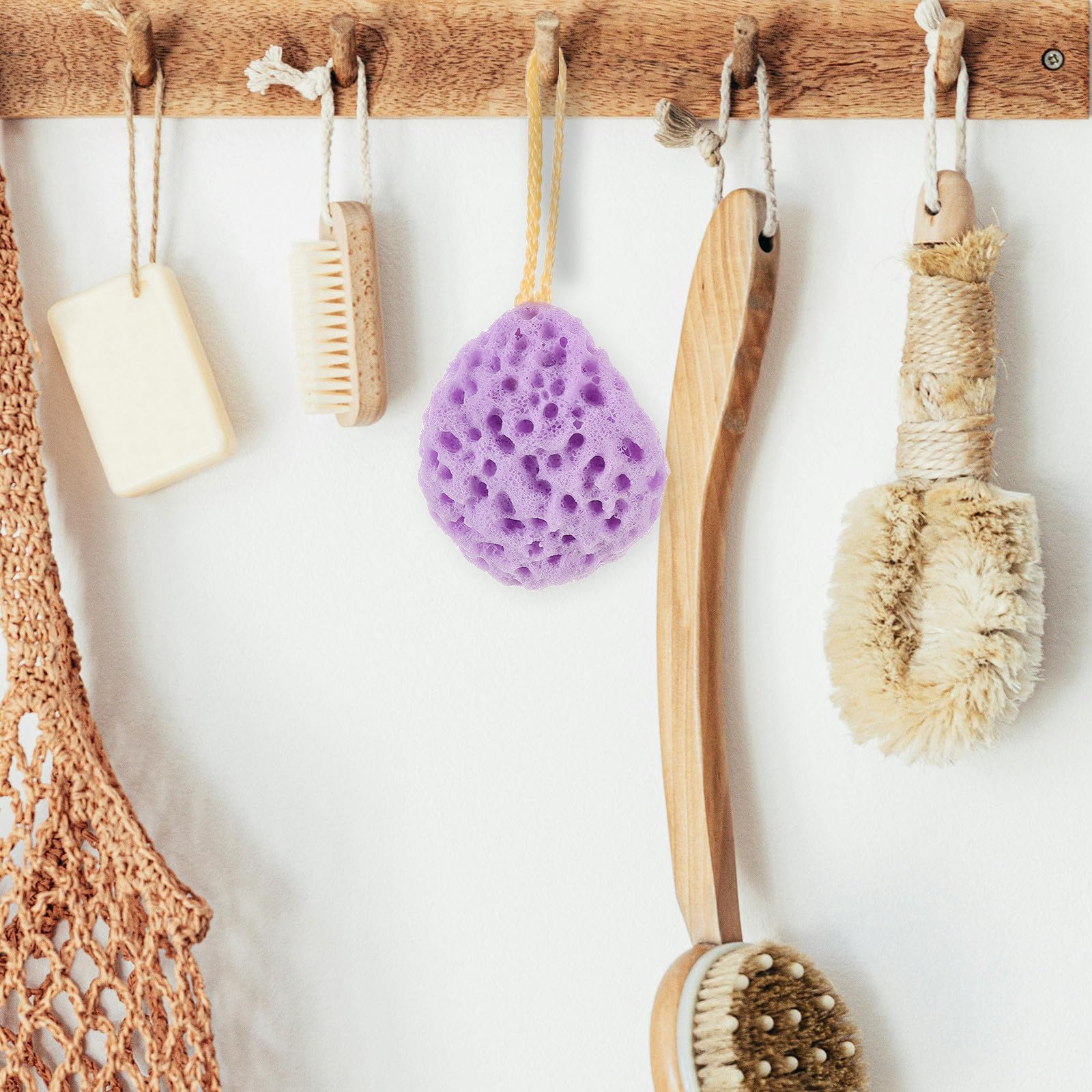 minkissy 36 Szt. Szt Wielokrotnego Użytku Gąbek Do Kąpieli z Miodową Strukturą Miodu Peelingujący Myjka Do Ciała z Zawieszką Gąbkowy Scrubber dla Skóry Gładkiej i Odświeżonej