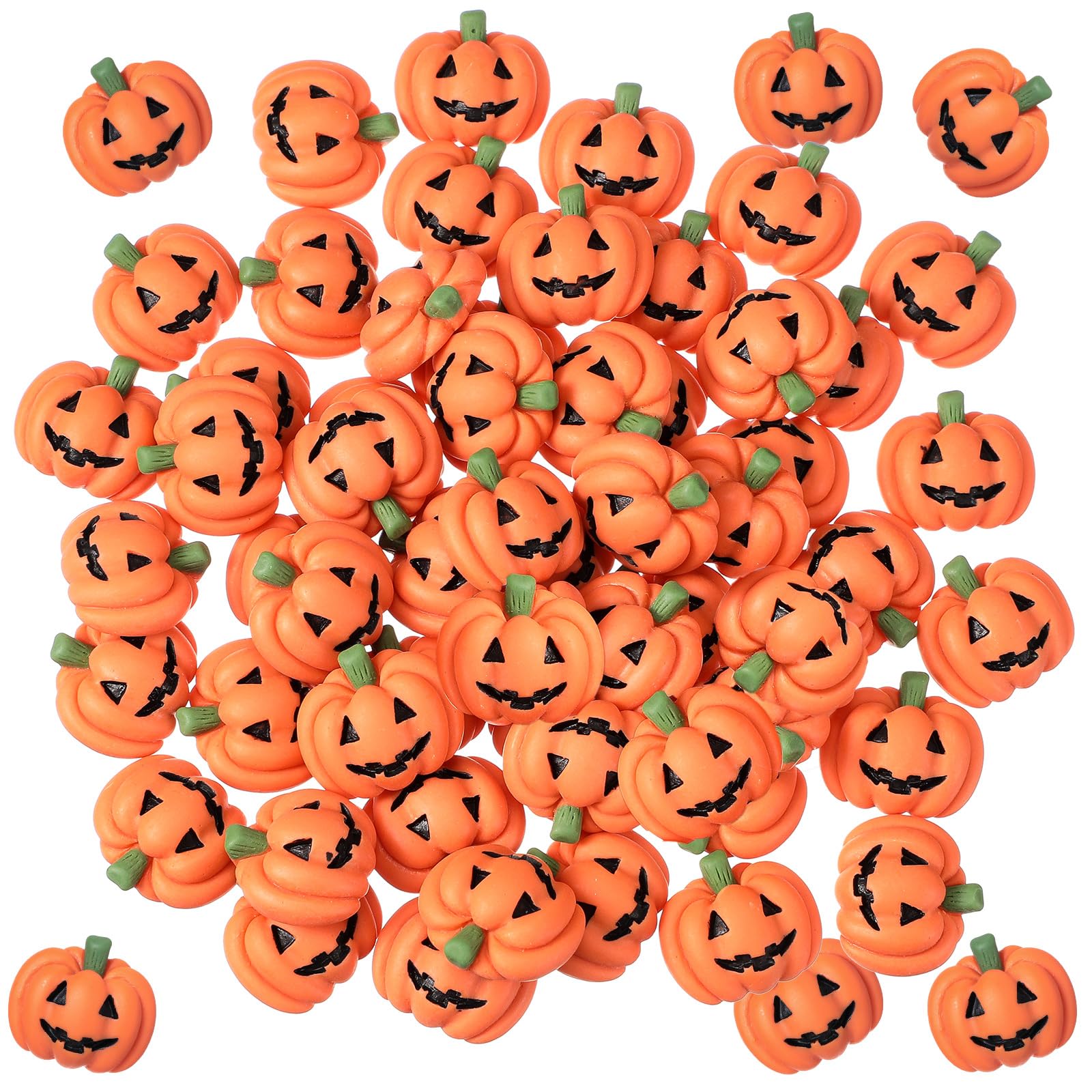 Thyle Pumpkins for Decorating Resin Miniatures Mini Objects Halloween Miniatures Plastic DIY Mini Pumpkins Grimace Pumpkin Artificial Pumpkin Beads for Halloween Party Table Decoration (200 Pcs)