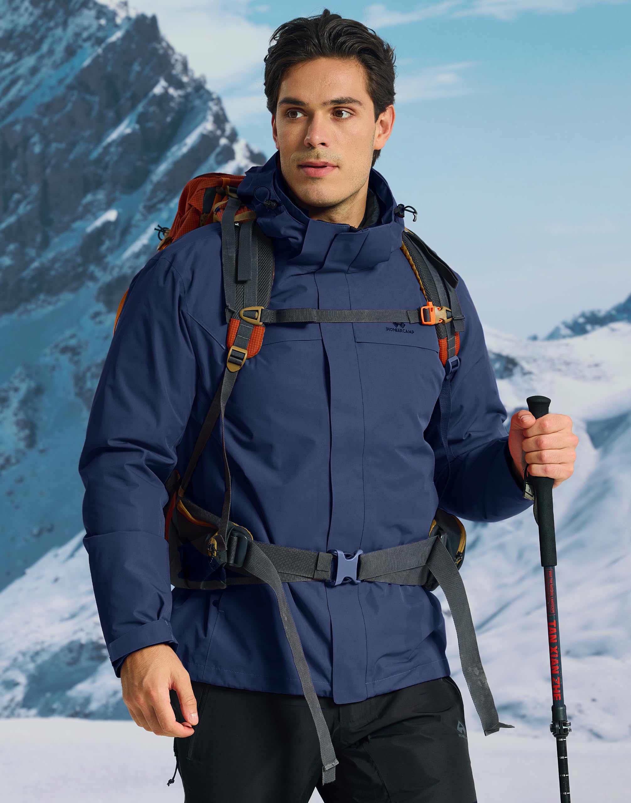 Pioneer Camp Winterjacke Skijacke Daunenjacke Herren Snowboardjacke 3 in1 Jacke Herren Ski Jacken Herren Funktionsjacke