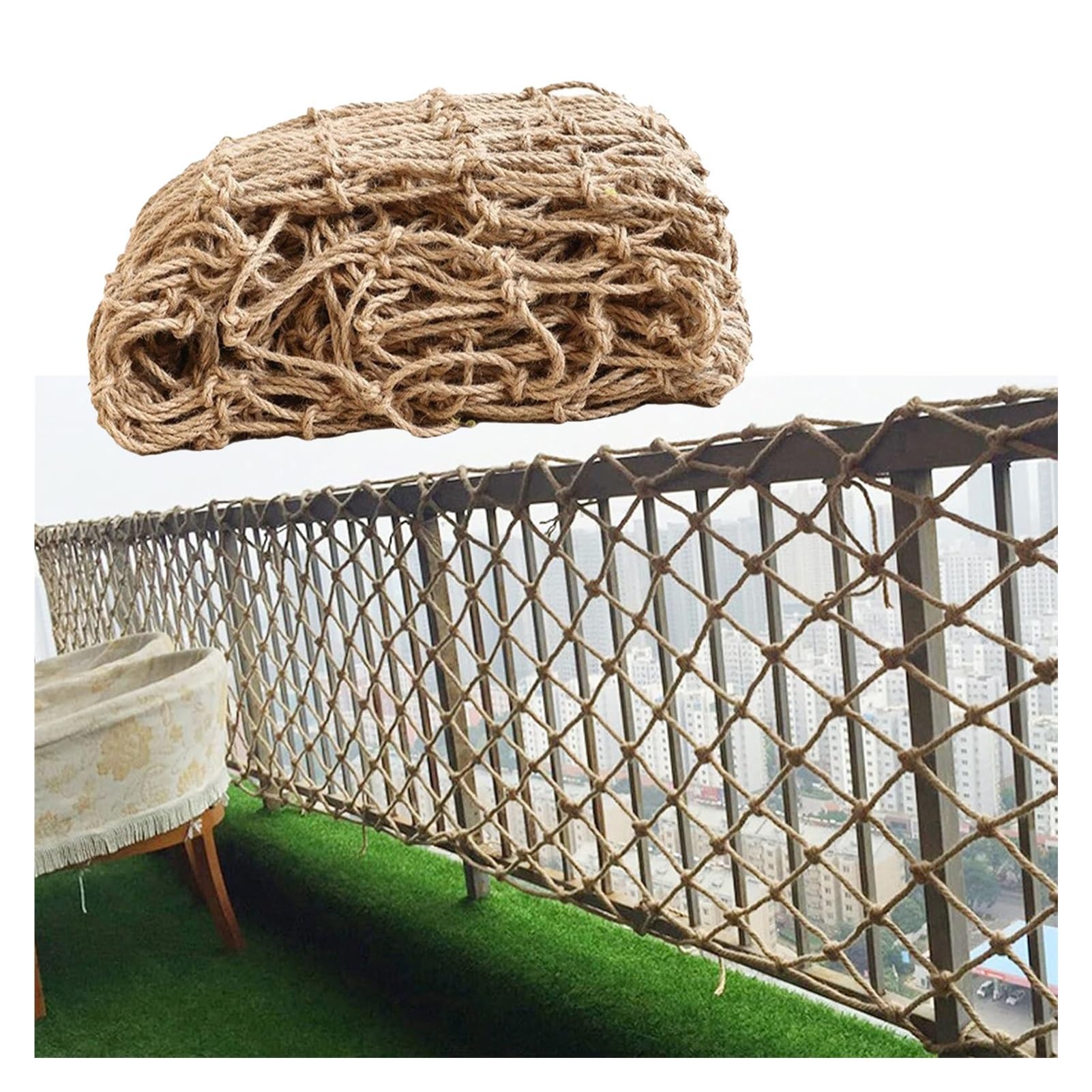 UHEKC Red Seguridad para Mascotas, Red Prevención Caídas Escaleras Cuerda Artesanal para Rascador Gatos DIY, Artesanía Decorativa para Colgar En La Pared. (Color : 8cm Mesh, Size : 10x10m(33x33ft))