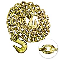 Vista 21 de G80 Cadena de Transporte con Tensor de 3/8 Pulgadas x 25 Pies Cadena de Seguridad/Tensor con Ganchos de Agarre Clevis 7,100 libras Carga de Trabajo