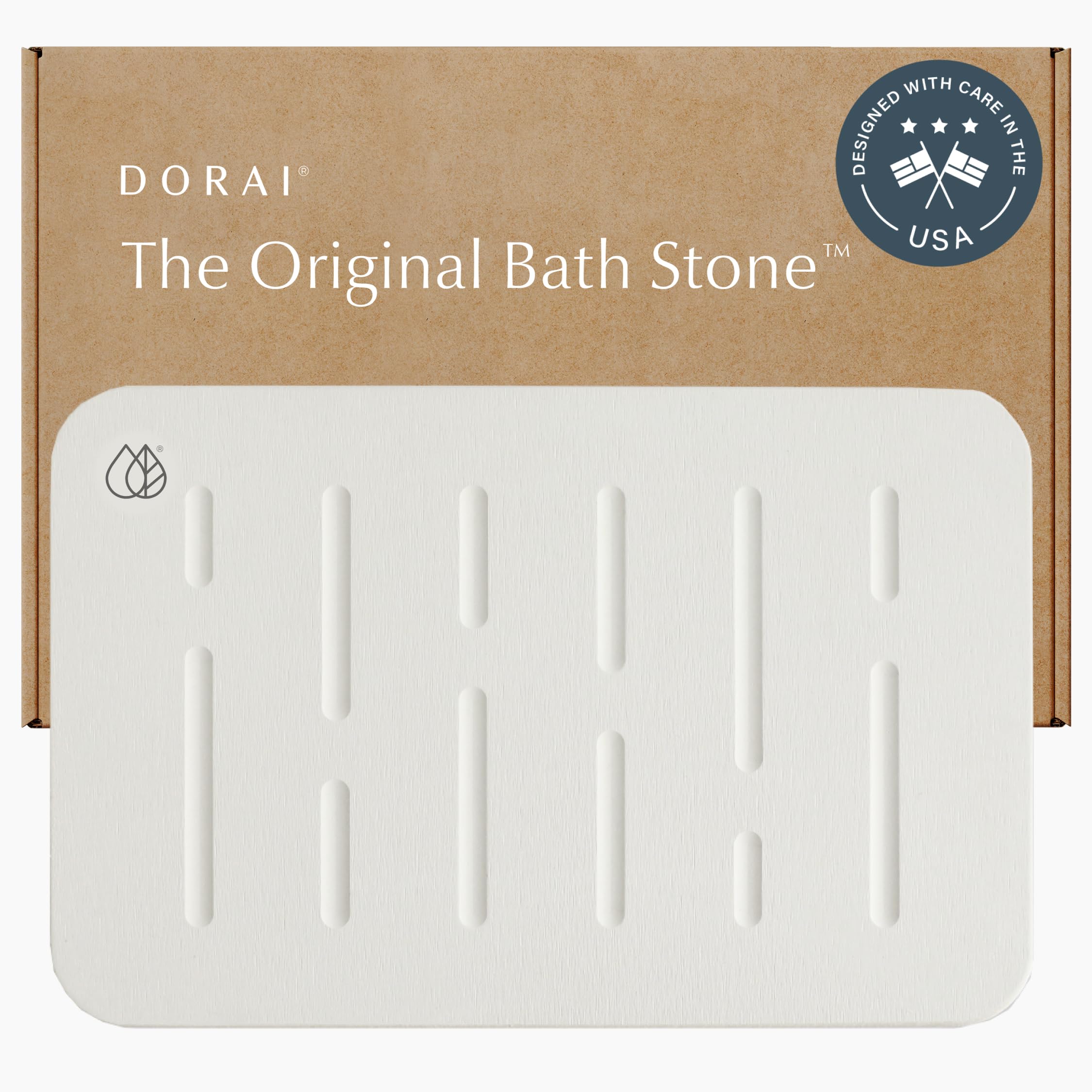 Dorai Home Bath Stone Mat 23.6"x15.4" – Luxury Diatomite Stone Mat, Quick-Dry, Non-Slip, Rain Sandstone