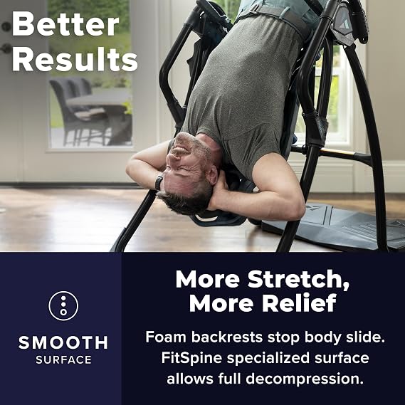 TEETER FitSpine LX9 Inversion Table, Deluxe Easy-Reach Ankle Lock, Decompression Surface for Back Pain Relief, Integrated Accessories, UL Safety Certified, Heavy-Duty 300 lb Capacity, FDA Registered