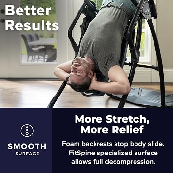 TEETER FitSpine LX9 Inversion Table, Deluxe Easy-Reach Ankle Lock, Decompression Surface for Back Pain Relief, Integrated Accessories, UL Safety Certified, Heavy-Duty 300 lb Capacity, FDA Registered