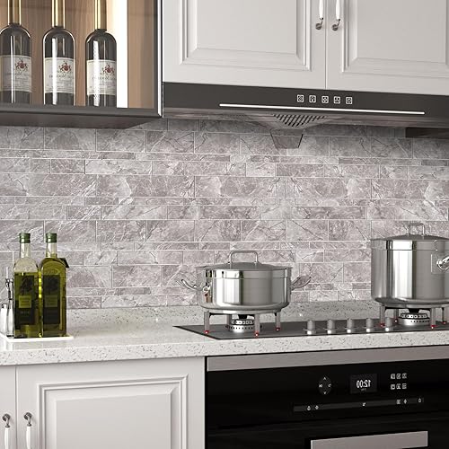 Miniatura 3 de Azulejos adhesivos para despegar y pegar en muro en azulejos de metro, azulejos de pared adhesivos para despegar y pegar, azulejos de mármol