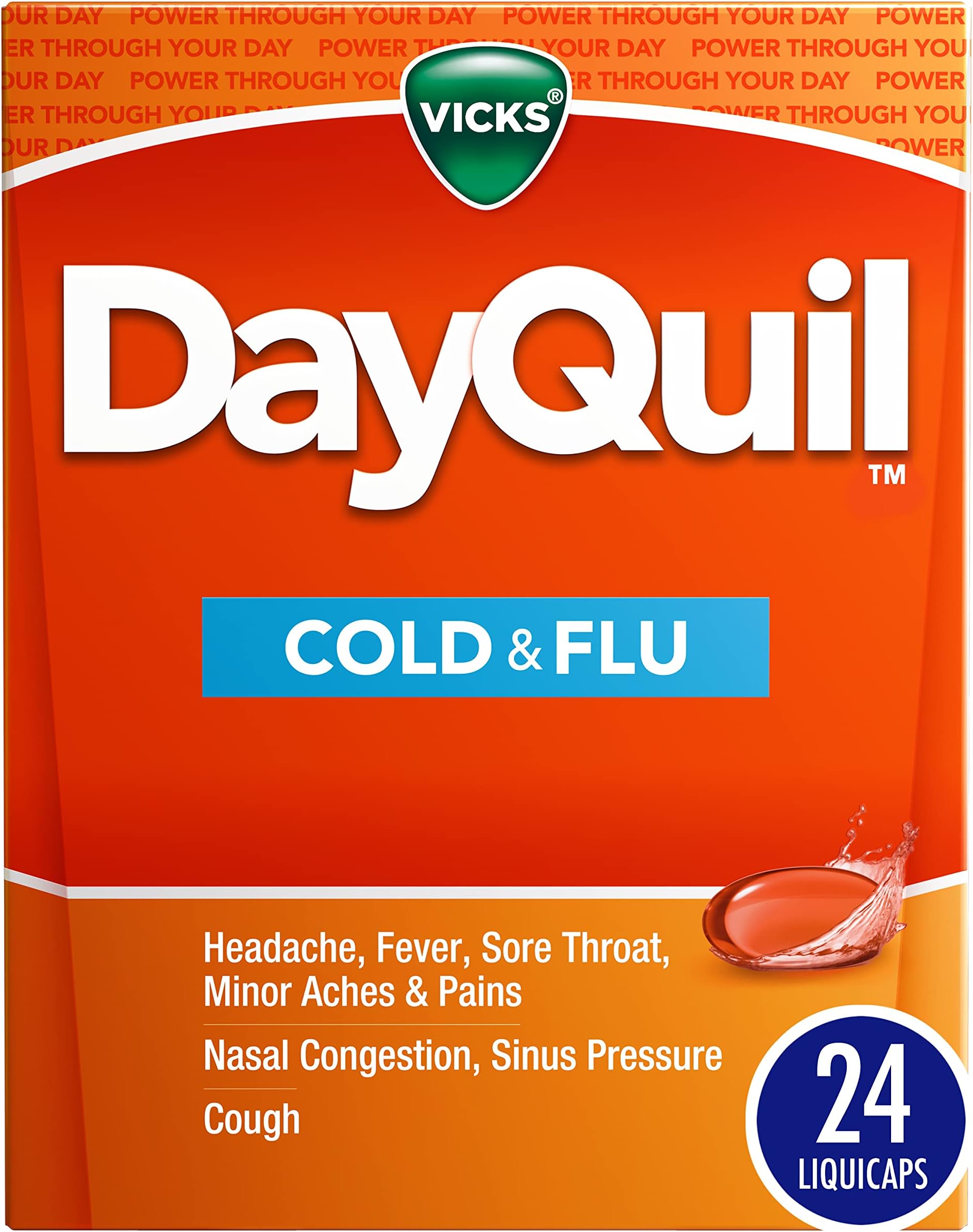 VicksDayquil Multi-System Cold/Flu Relief, Liquicaps, Non-Drowsy , 24 liquicaps