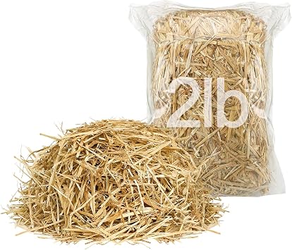 2lb Natural Wheat Straw for Cats Shelter - Soft Warm Clean Decorative Straws Bale for Stray Animal Bedding Farm Garden Mulch Grass Cover