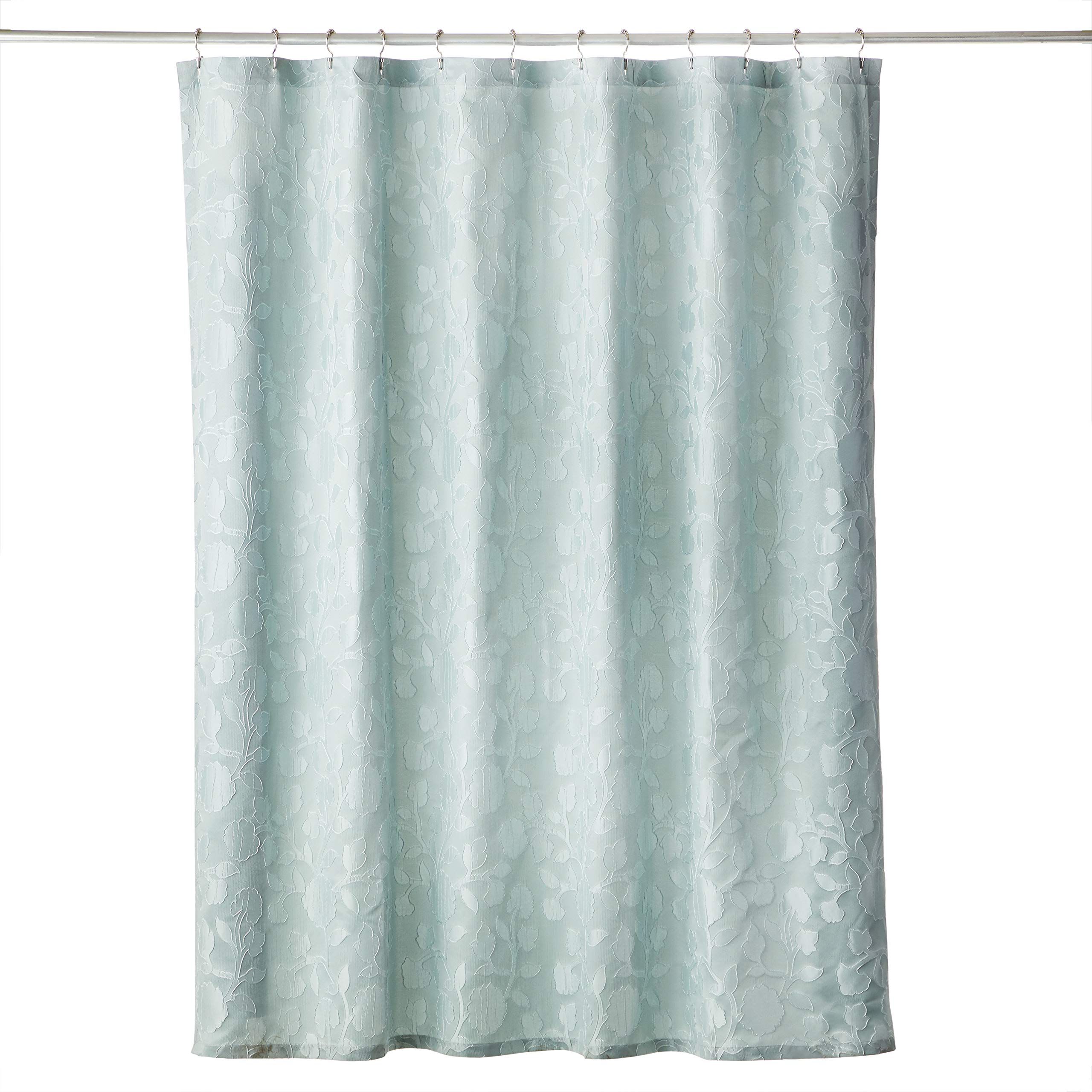 SKL Home Leaf Silhouette Shower Curtain, Aqua