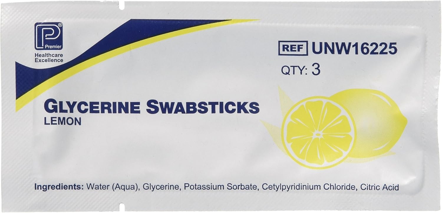 75 Mouth Cleaning Swabs. Lemon flavoured swab ideal for gentle mouth